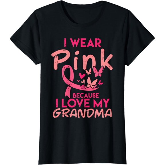 I Wear Pink Love My Grandma Breast Cancer Awareness T-Shirt