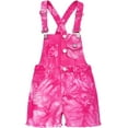 thumbnail image 2 of Peacolate 5-10T Little&Big Girls Adjustable Straps Short Overalls Jeans Outfits,Rose,6-7Years, 2 of 5