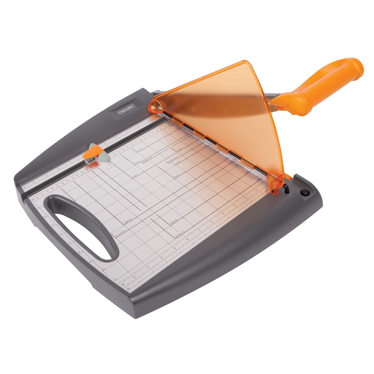 Fiskars Deluxe Bypass Paper Trimmer (12 in.), Gray and Orange, 1