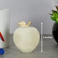 thumbnail image 5 of Radicaln White Onyx Marble Apple Paperweight 3" – Handcrafted Desk & Table Decor Accent for Home, Office, Study Room, and Giftable Shelf Styling, 5 of 6