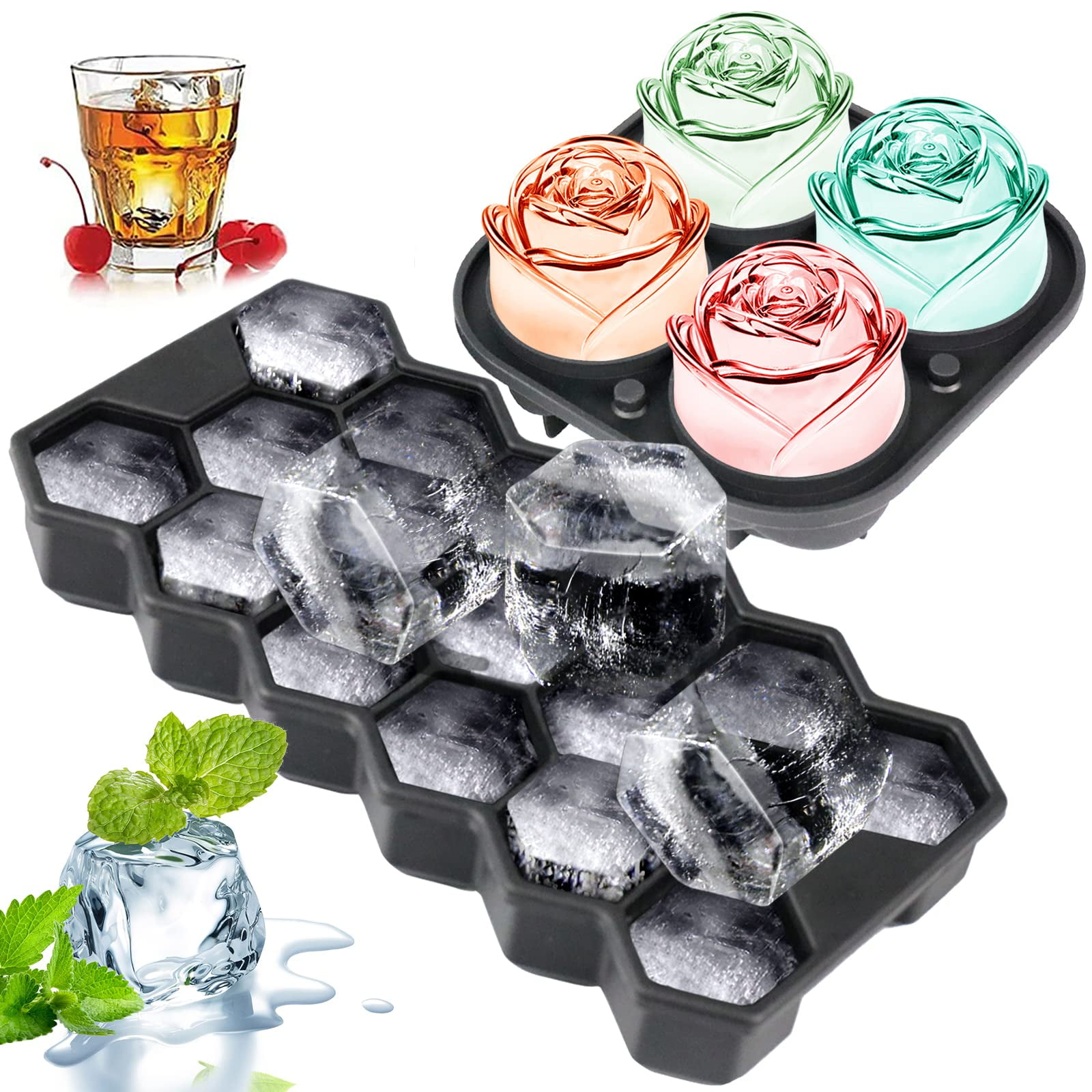 ❤️Mother's Day Sale- 49% OFF) 3D Silicone Rose Shape Ice Cube Mold