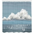 thumbnail image 3 of Ambesonne Blue Nautical Shower Curtain, Seascape Digital Art, 69"Wx70"L, White Blue, 3 of 3