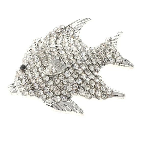 Crystal Fish Brooch
