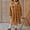 Brown, variant on Girls Winter Long Coat Thick Warm Sherpa Teddy Jacket Casual Button Down Fleece Overcoat Faux Fur Outwear Navy 150