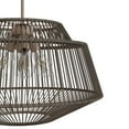 thumbnail image 6 of Hunter - Brookhollow 4-light Sable Rattan, Extra Large Pendant Light, Dimmable, Casual Style, Geometric Shaped, for Bedrooms, Dining, Living Rooms - 13219, 6 of 9