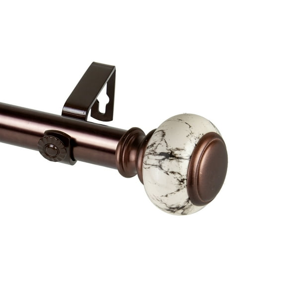 Domovina Kiara 1-inch Single Curtian Rod-Color:Bronze,Size:66-120"