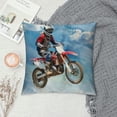 thumbnail image 2 of Orinice Dirt Bike Graphic Decorative Throw Pillow Cover for Home Couch Living Room Bed Sofa - Short Plush Material, Invisible Zipper Design, 1PC 22x22in, 2 of 5