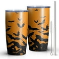 thumbnail image 2 of 20oz Tumblers Halloween Bat Silhouette Pattern Stainless Steel Vacuum Insulated Double Wall Travel Tumbler Cups Mug with Lid and Straw,Cleaning Brush for Cold & Hot Drinks, 2 of 7