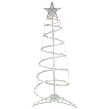 3ft Lighted Spiral Cone Tree Outdoor Christmas Decoration - 3' Clear
