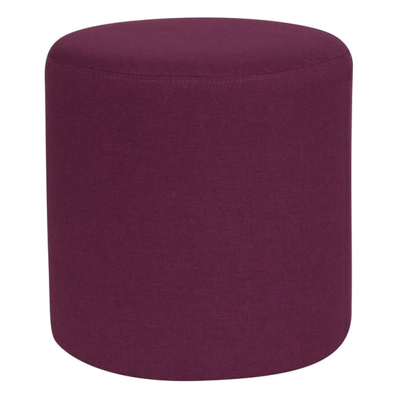 Flash Furniture Barrington Upholstered Round Ottoman Pouf in Purple Fabric