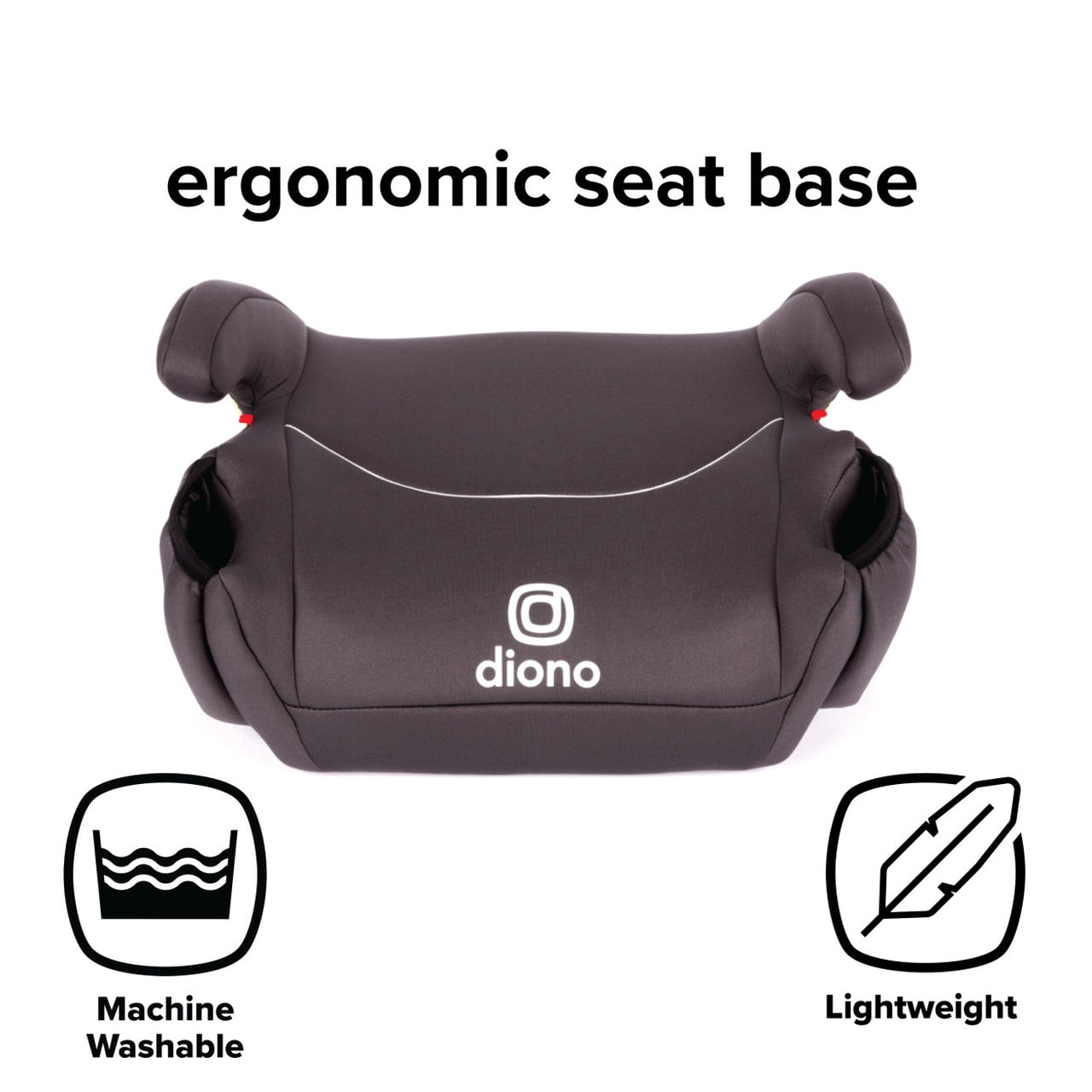 Diono Solana Lightweight Backless Booster Car Seat, Black