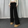 thumbnail image 2 of Casual Pants MaFYtyTPR Women Casual Cotton And Linen Solid Drawstring Elastic Waist Long Straight Pants Black L, 2 of 5