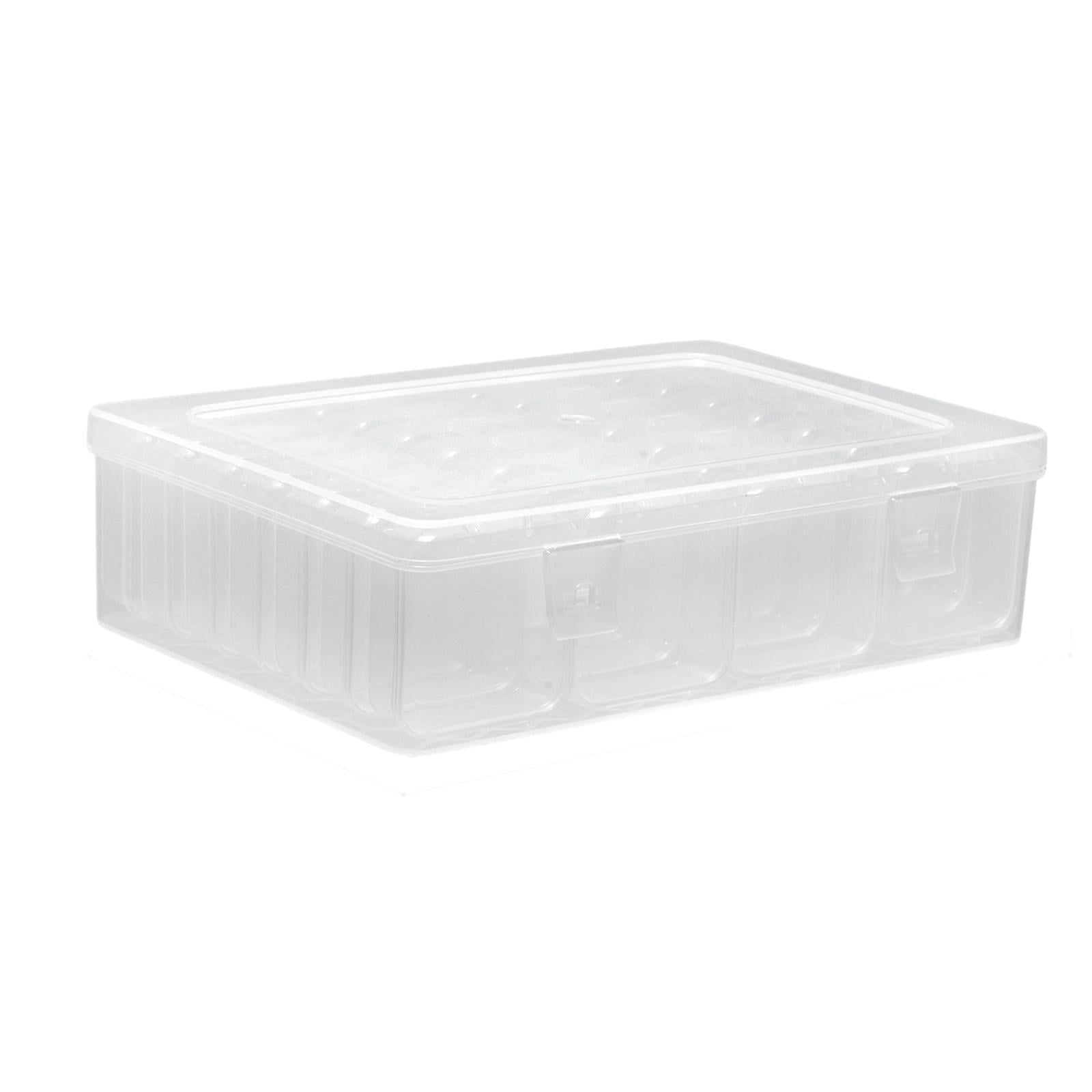 Milageto Mini Carry Case Transparent Container Beads Small Bead Storage Organizer Box 21.8cmx15cmx5.8cm
