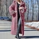 thumbnail image 4 of Abrigo de invierno para mujer, informal, mezcla de algodón, abrigo con capucha, cárdigan largo de punto grueso, 4 of 4