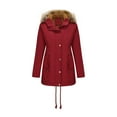 thumbnail image 2 of Horkkom Parkas for Women Warm Thicken Winter Coats with Hood Zipper Pockets Fleece Jacket S, Gifts for Women, 2 of 9