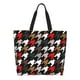 thumbnail image 1 of Balery Houndstooth Green Red Bolsa Tote Estilo Estético con Cremalleras, Bolsa de Hombro, Bolsa de Compras Grande y Plegable, 1 of 8