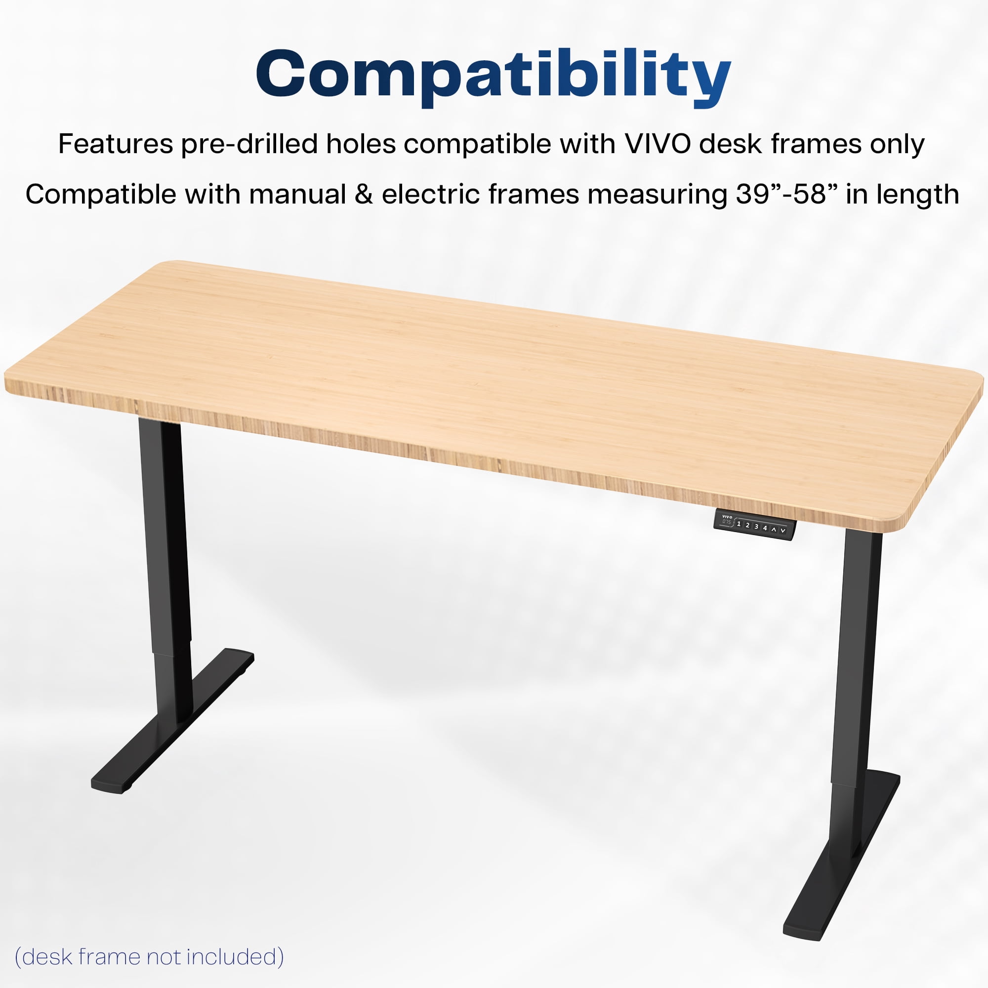 VIVO Bamboo 60 x 24 inch Universal Table Top for Sit to Stand Desk Frames