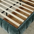thumbnail image 5 of DRNANLIT California King Upholstered Bed with Drawer, Chenille Fabric, Headboard, Solid Frame, Blue Green, 5 of 9