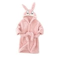 thumbnail image 1 of ZACPNCV Boys Fleece Robe Girls Hooded Bathrobe Toddlers Soft Fuzzy Robe for Kids Pink 3-4 Years, 1 of 7