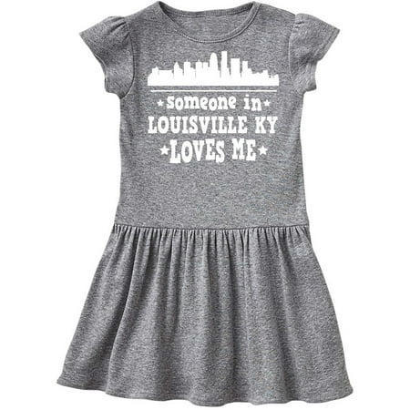 

Inktastic Louisville Kentucky Someone Loves Me Gift Toddler Girl Dress