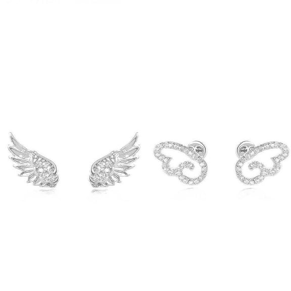 Angel Wing Earrings Geometric Hollow Earrings Women Sliver Color Gift