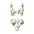 thumbnail image 4 of Daiia Lavender Flowers Women's Bikini Set Two Piece Swimsuit High Waisted Bikini Adjustable Straps Bikini Perfect for Beach, Pool, and Summer Vacation-, 4 of 9
