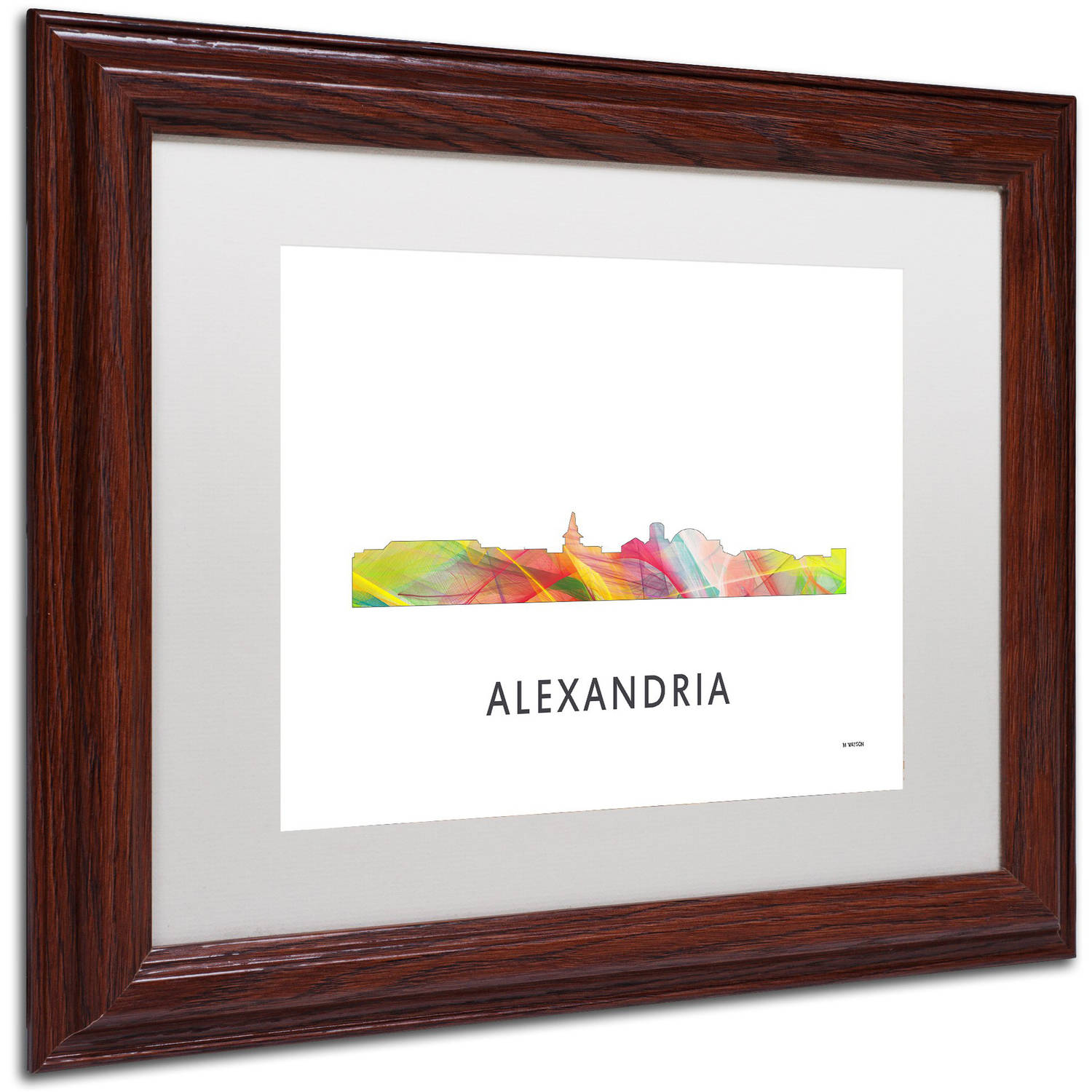 Trademark Fine Art 'Alexandria Virginia Skyline WB-1' Canvas Art by Marlene Watson, White Matte, Wood Frame