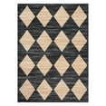 thumbnail image 3 of 9x12 Area Rug Washable Black Rugs for Living Room Dining Room Office Non Slip Neutral Area Rug Distressed Checkered Carpet Stain Resistant Farmhouse Floor Cover Black and Brown, 3 of 9