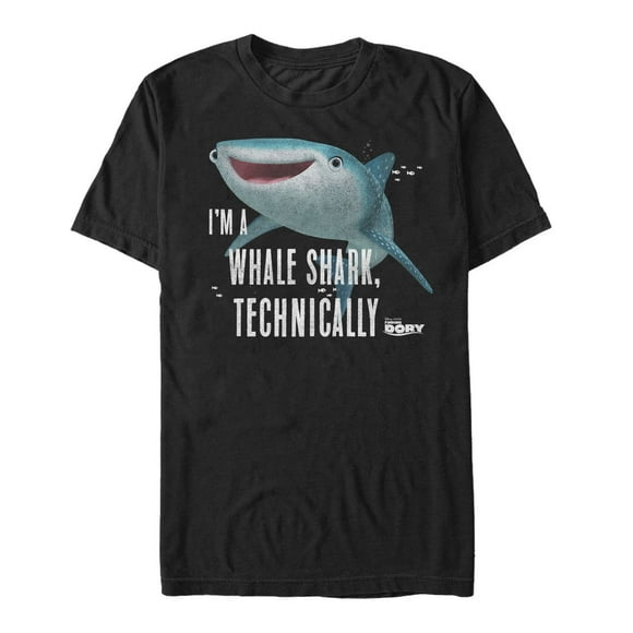 Men's Finding Dory Destiny Whale Shark  T-Shirt - Black - X Large