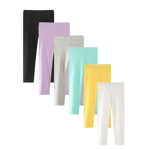 URMAGIC 2-7 Years Toddler Girls Basic Solid Cotton Legging Kids Stretch Leggings