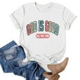 thumbnail image 2 of Womens Summer Tops Printing Short Sleeves Crew Neck Loose T Womens Summer Clothes,White,XL, 2 of 4