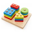 thumbnail image 5 of Lewo Rompecabezas de madera Geométricos Apilamiento Colores y Formas Juego de Clasificación Juguetes Educativos para Niños Pequeños, 5 of 5