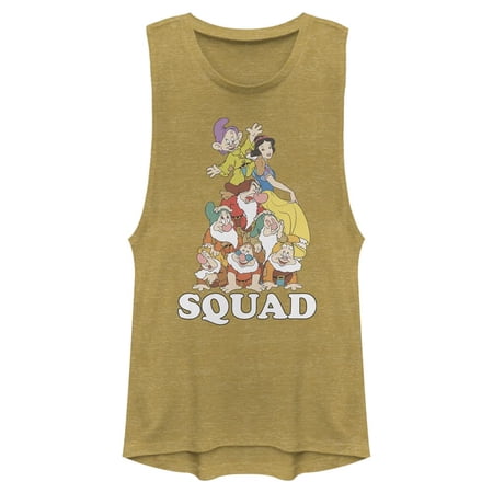 Disney Princesses Squad Dwarfs Women's Muscle Tank, Gold Heather