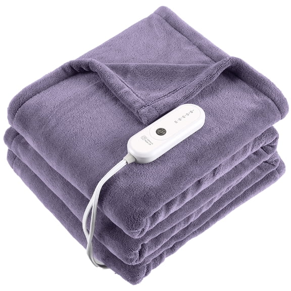 TRUSTWARMTH Electric Heated Blanket Twin Size - 62"x84" Electric Blanket with ETL & FCC Certification, 5 Heating Levels and 10 Hours Auto off, Lavender