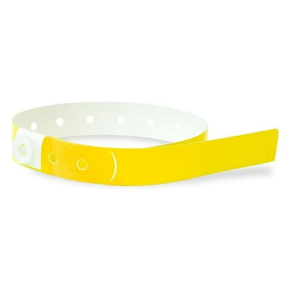 500 Neon Yellow Narrow Plastic Wristbands for Events - Extended Wear, Secure Snap Prevents Reuse – Premium-Grade Bracelets for Hospital & Medical ID, Party & VIP Identification