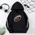 thumbnail image 4 of Toddler Kids Hooded Sweatshirt Girls Pullover Football Print Casual Warm Lined Hoodie Clothes Black Size 3-4T, 4 of 4