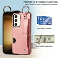 thumbnail image 3 of Allytech Wallet Case for Samsung Galaxy S23, [Card Slot] [Ring Buckle] [Adjustable Wristband with Snap Buckles] Premium PU Leather Kickstand Shockproof Case Cover for Women Men - Pink, 3 of 10