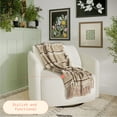 thumbnail image 3 of Beautiful 60" x 50" Cozy Striped Porcini Chenille Throw by Drew Barrymore, 3 of 5