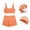 A1 Orange, variant on Womens Striped Workout Set Open Back Workout Tops Two Piece Yoga Sets Activewear Doubel Layer Sport Bra and High Waisted Biker Shorts Gym Fitness Clothes Tracksuit Blue L