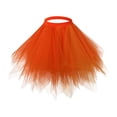 thumbnail image 4 of ZHOGXU Big Kids Girls Skirt Elastic Waist Solid Color Asymmetrical Layered Mesh Comfortable Stylish Tutu Skirts For Party And Stage Performance Orange1 One Size (Xs), 4 of 4