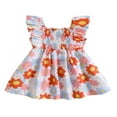 thumbnail image 1 of PENGXIANG Bébé Filles Robes d'Été Bambin Mouche Manche Carrée Floral Robe de Soleil, 1 of 8