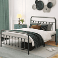 thumbnail image 2 of SESSLIFE Metal Bed Frame Full Size with Vintage Headboard and Footboard, 12.4 Inch Tall Storage Space, No Box Spring Needed, 2 of 6