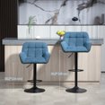 thumbnail image 4 of HOMCOM Adjustable Bar Stools Set of 2, Swivel Tufted Fabric Barstools, 4 of 10