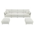 thumbnail image 4 of MAYEERTY 134x66" U Shaped Chenille Modular Sofa 6 Seat Sleeper + Ottomans Double Cushions for Living Room, 4 of 10