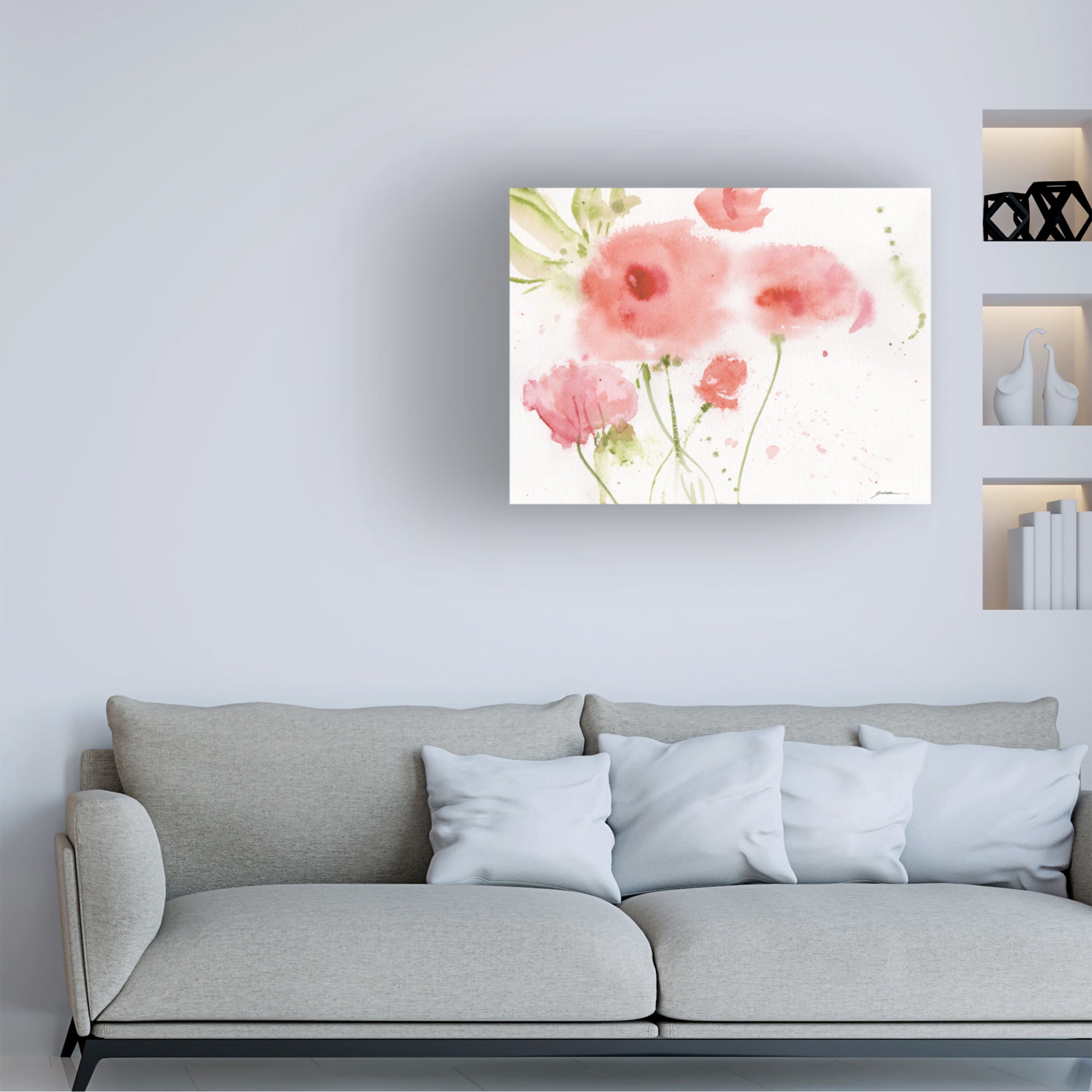 Canvas Wall Art - Sheila Golden 'Coral Quartet' Wall Art for Living Room, Bedroom, or Office Décor by Trademark Fine Art - 47 x 35 Inches