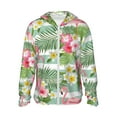 thumbnail image 2 of Uemuo Tropical Flamingo Pattern Women's Full Zip UPF 50+ Sun Protection Hoodie Jacket Long Sleeve Sun Shirt Hiking Outdoor Performance with Pockets-Small, 2 of 9