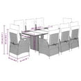 thumbnail image 4 of vidaXL 9 Piece Garden Dining Set with Cushions Grey Poly Rattan, 4 of 5