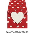 thumbnail image 3 of Valentine's Day Table Runner | Linen Kitchen Tablecloth Heat Insulation Placemat | 72x13 Inch Party Decoration for Dining Table, 3 of 7
