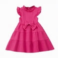 thumbnail image 1 of gdxvjhbj Robe pour Adolescentes Petites Filles Robe d'Été Florale à Manches Courtes Tenue Décontractée Robe Taille 8-9 (Rose Vif, 8-9 Ans), 1 of 9
