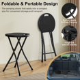thumbnail image 6 of VECELO Set of 2 Counter Bar Stool, Backless 18 in. Portable Folding Stool with 220lb, Kitchen Island Stool with Built-in Handle & Metal Frame, Black, 6 of 11